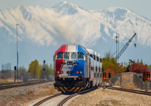 Trent Nelson  |  Tribune file photo
UTA's FrontRunner commuter train pulls into the Lehi Station. The Utah Transit Authority completed FrontRunner South, connecting Salt Lake City and Provo as part of its "Frontlines 2015" project.