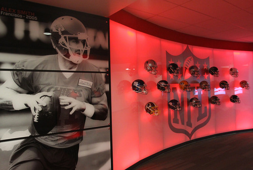 Rick Egan  | The Salt Lake Tribune 

NFL display in the new Spence and Cleone Eccles Football Center, Thursday, August 15, 2013.