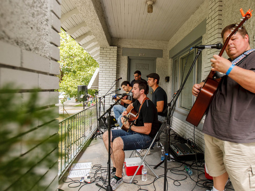 Trent Nelson  |  The Salt Lake Tribune
The Second String performs as part of Porchfest, a neighborhood festival Saturday, August 24, 2013, in Salt Lake City.