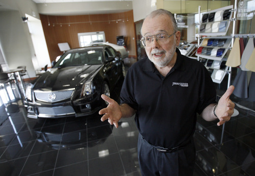 Francisco Kjolseth  |  The Salt Lake Tribune
Well-known automobile dealer Jerry Seiner, 72, steps into a Cadillac as he talks about his coming retirement. He already has sold 80 percent of his automobile business to his son-in-law, Chris Hemmersmeier, and will gradually be stepping away from the business.