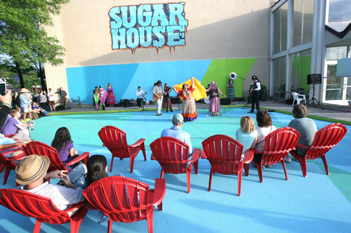 Rick Egan  | Tribune file photo 

The temporary Sugarmont Plaza in Sugar House had its opening party in June, shown here. The plaza is part of Salt Lake City's push for "lighter, quicker, cheaper" ways to enliven public spaces.