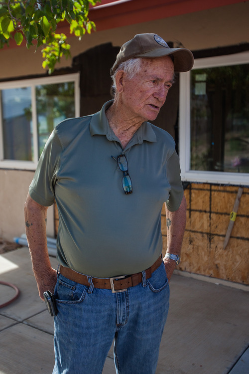 Trevor Christensen  |  Special to the Tribune

Co-founder of the Erin Kimball Memorial Foundation, Don Kimball, outside Adelante Village, a women's shelter under construction by the Erin Kimball Memorial Foundation on Wednesday, August 21, 2013.