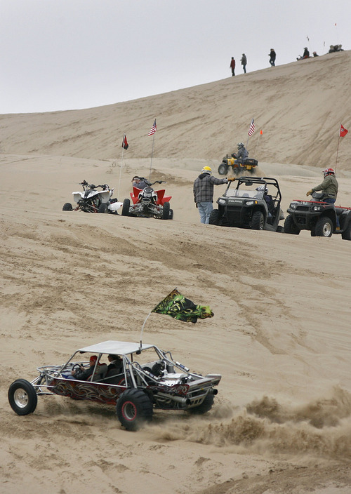 Scott Sommerdorf  |  Salt Lake Tribune
LITTLE SAHARA
Four- and two-wheel enthusiasts, dune buggies and more kick off the spring season with motorized recreation and camping at Little Sahara sand dunes., Saturday 4/3/10.