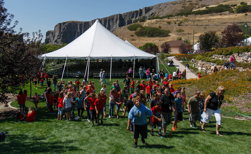 Trent Nelson  |  The Salt Lake Tribune
Students from Forbes Elementary Friday, August 30, 2013 at the Timpanogos Storytelling Festival in Orem.