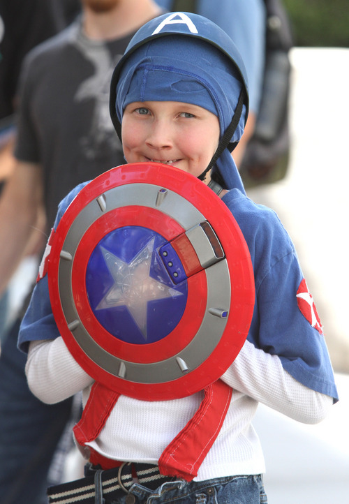 Rick Egan  | The Salt Lake Tribune 

Tanner Chipman, 8, as Captain America, at the Salt Lake ComiCon at the Salt Palace,  Wednesday, September 4, 2013.