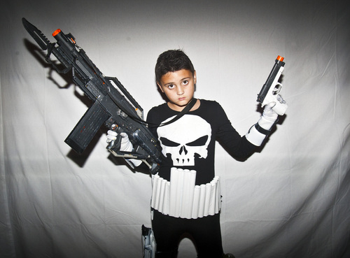 Chris Detrick  |  The Salt Lake Tribune
Caden Martinez, 9, poses for a portrait as Punisher during the inaugural Salt Lake Comic Con at the Calvin L. Rampton Salt Palace Convention Center Friday September 6, 2013.