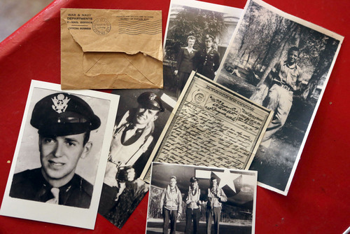 Francisco Kjolseth  |  The Salt Lake Tribune
Lorna Bird Snyder's uncle, Vernal Bird, was a World War II pilot in Papua New Guinea when his A-40 light bomber vanished in the mountains. Among the memorabilia is the final letter he wrote a few days before he disappeared at the young age of 25.  In 2001, a New Guinean found a leg bone and engine plates, which later was identified as being from Bird's plane. Using DNA from Vernal's sister, doctors at Hickham Air Force Base in Hawaii confirmed his reamains.