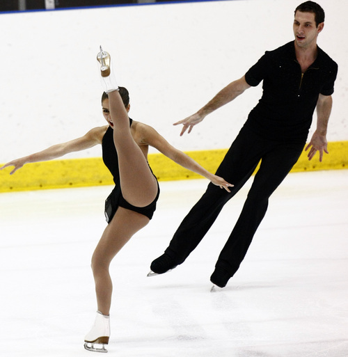 Chris Detrick  |  The Salt Lake Tribune
Marissa Castelli and Simon Shnapir, of USA, compete during the U.S. International Figure Skating Classic at the Salt Lake City Sports Complex Thursday September 12, 2013.