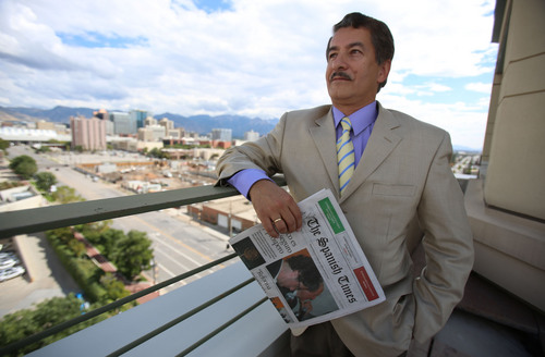 Francisco Kjolseth  |  The Salt Lake Tribune
Reinaldo Escobar is publisher of The Spanish Times, a new local paper printed to serve the Spanish speaking community.