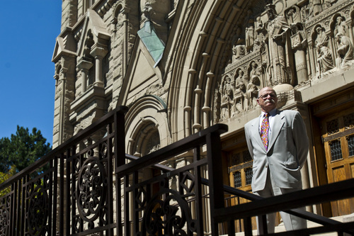 Chris Detrick  |  The Salt Lake Tribune
Ronald Yengich poses for a portrait at the Cathedral of the Madeleine in Salt Lake City Wednesday, Aug. 28, 2013.