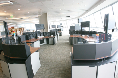 Rick Egan  |  The Salt Lake Tribune
The dispatch room, in the new Salt Lake Police and Public Safety building.