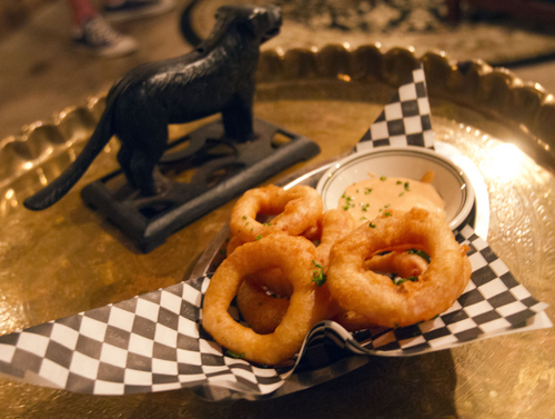 Keith Johnson | The Salt Lake Tribune
Pickled onion rings are served at The Rest.  The New York City -inspired speakeasy is located beneath The Bodega in Salt Lake City.