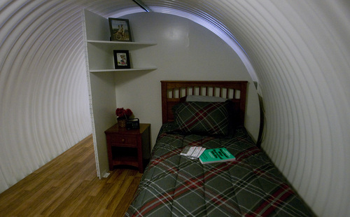 Rick Egan  | The Salt Lake Tribune 

A private bedroom in the Atlas survival shelter, Thursday, Sept. 19, 2013. The shelter at Emergency Essentials is open for public tours in Bountiful.