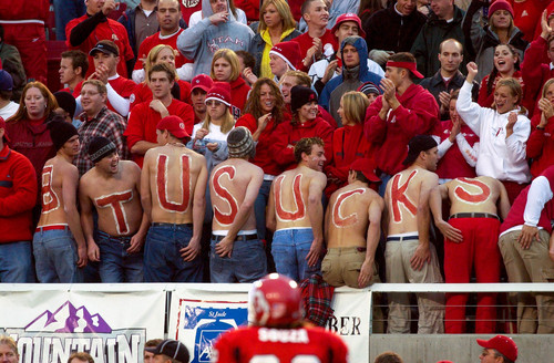 Trent Nelson  |  The Salt Lake Tribune
Utah fans fall short with their message to BYU at Rice-Eccles Stadium in 2002.