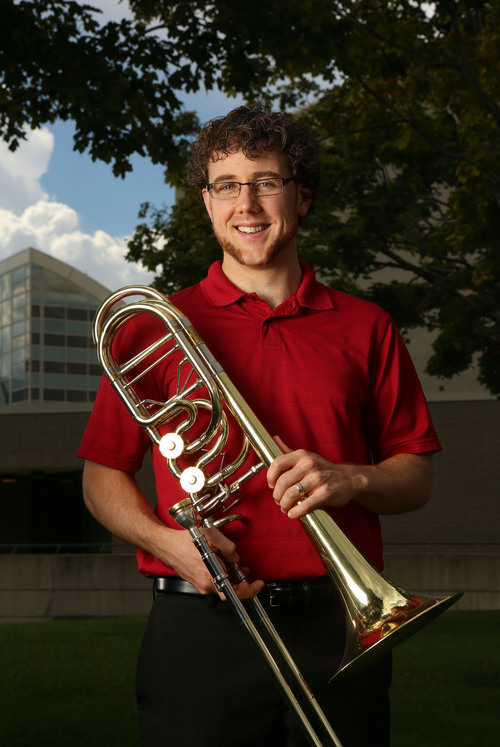 Francisco Kjolseth  |  The Salt Lake Tribune
Graeme Mutchler, bass trombone, joined the Utah Symphony in the past year.