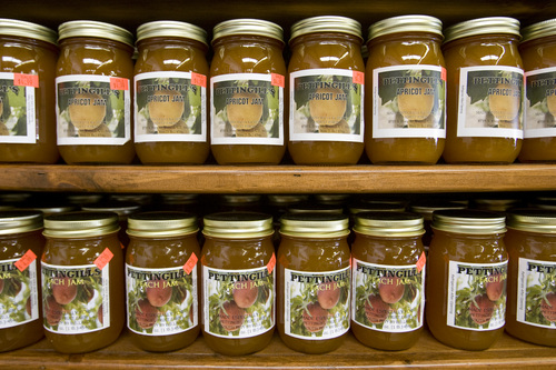 Rick Egan  | The Salt Lake Tribune 

Bottled jams at Pettingill's Fruit and Produce stand on Highway 89, near Willard, Wednesday, September 4, 2013.