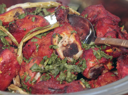 Al Hartmann  |  The Salt Lake Tribune
Chicken Tandoori, one of the entrees in the lunch buffet at the Copper Bowl.