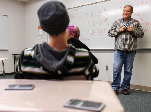 Trent Nelson  |  The Salt Lake Tribune
Federico Urquijo-Ibarrola teaches a math class at Mountain High School in Kaysville, Tuesday, September 24, 2013.