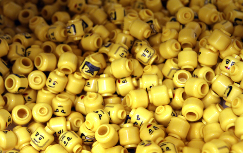 Rick Egan  | The Salt Lake Tribune 

A bin of mini-figurine heads, at the new LEGO store at the Fashion Place Mall, Wednesday, Oct. 2, 2013.