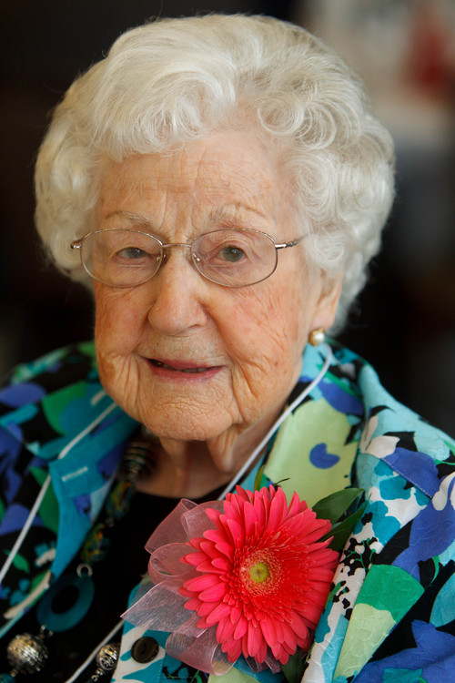 Trent Nelson  |  The Salt Lake Tribune
Nora Williamson, 105, at the Utah Centenarian Celebration in West Jordan Friday, October 4, 2013.