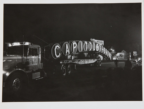 Warwick Hansell  |  Tribune File Photo
The Capitol Theatre sign on a moving truck. May 2, 1973.