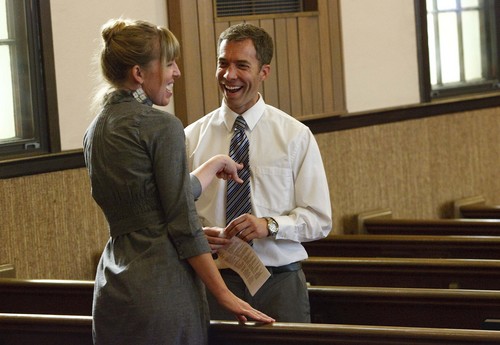 Leah Hogsten | The Salt Lake Tribune
Members of the the Parley's Seventh Ward mingle as they file out of church after sacrament meeting, Sunday, Sept. 22, 2013. The ward is for LDS singles only, ages 31-45, and has some 429 women and 264 men.