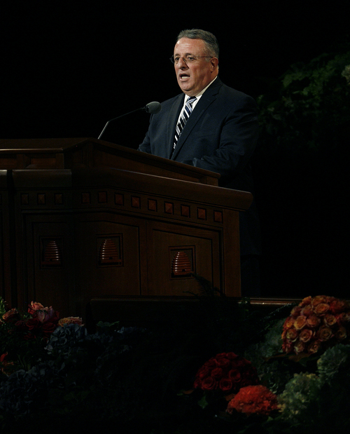 Scott Sommerdorf   |  The Salt Lake Tribune
Elder Ulisses Soares of the Presidency of the Seventy, speaks during the 183rd LDS General Conference, Saturday, October 5, 2013.