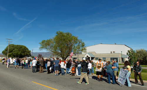 Trent Nelson  |  The Salt Lake Tribune
North Salt Lake residents and activists protest the controversial medical-waste incinerator Stericycle, in North Salt Lake, Saturday, September 28, 2013.