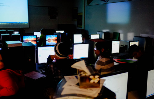 Trent Nelson  |  The Salt Lake Tribune
Students in a computer lab at Mountain High School in Kaysville, Tuesday, September 24, 2013.