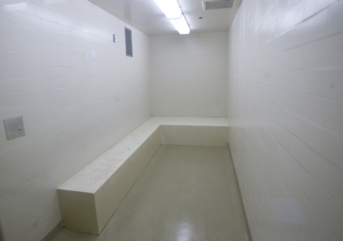 Rick Egan   |  The Salt Lake Tribune 

The holding cell in the Weber Valley Detention Center in Roy, Thursday, August 22, 2013.