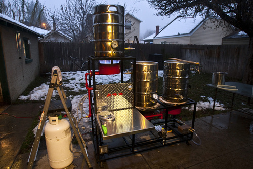 Chris Detrick  |  The Salt Lake Tribune
A home brewers all grain brewing system in Salt Lake City.