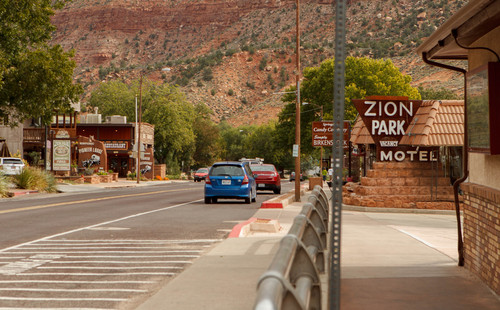 Trent Nelson  |  The Salt Lake Tribune
The streets of Springdale are quiet as Zion National Park remains closed due to the government shutdown, Wednesday, October 9, 2013.