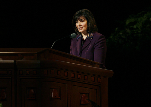 Scott Sommerdorf   |  The Salt Lake Tribune
Sister Carole M. Stephens of the Relief Society General Presidency speaks about the various aspects of the holding of the priesthood during the 183rd LDS General Conference, Saturday, October 5, 2013.