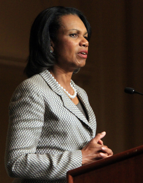 Rick Egan  | The Salt Lake Tribune 

Former Secretary of State, Condoleezza Rice, gives the keynote address at Sen. Orrin Hatch's annual Women's Conference at the LIttle America, Friday, October 11, 2013.