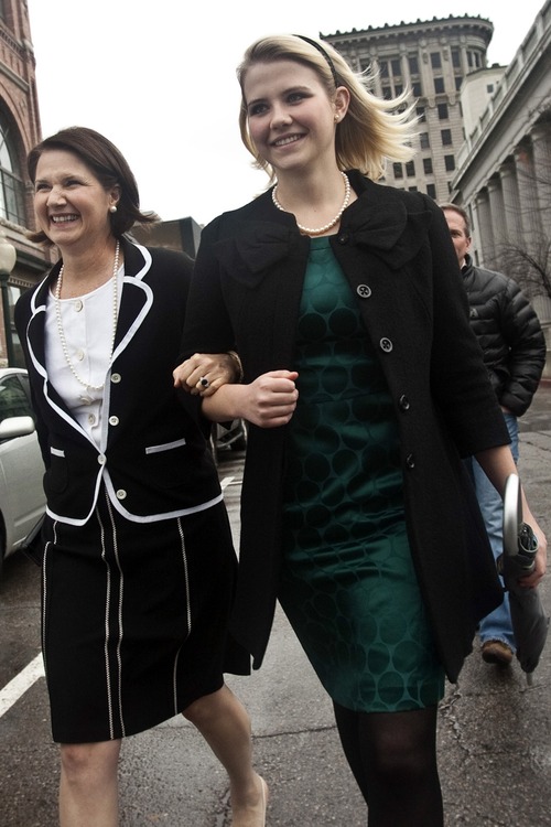 Chris Detrick  |  The Salt Lake Tribune
Elizabeth Smart walks with her mother Lois from the federal courthouse in Salt Lake City in 2010.