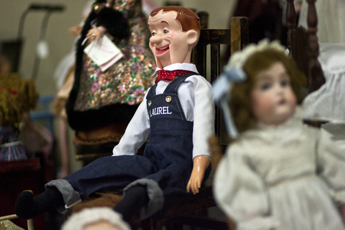 Chris Detrick  |  The Salt Lake Tribune
Antique dolls for sale during the Original Salt Lake Antique Show at the South Towne Exposition Center Saturday October 19, 2013. Dealers from around the country will be selling pottery, heirloom jewelry, textiles, fine art, country store antiques, Native American art and more. The show continues Sunday from noon to 5 p.m.