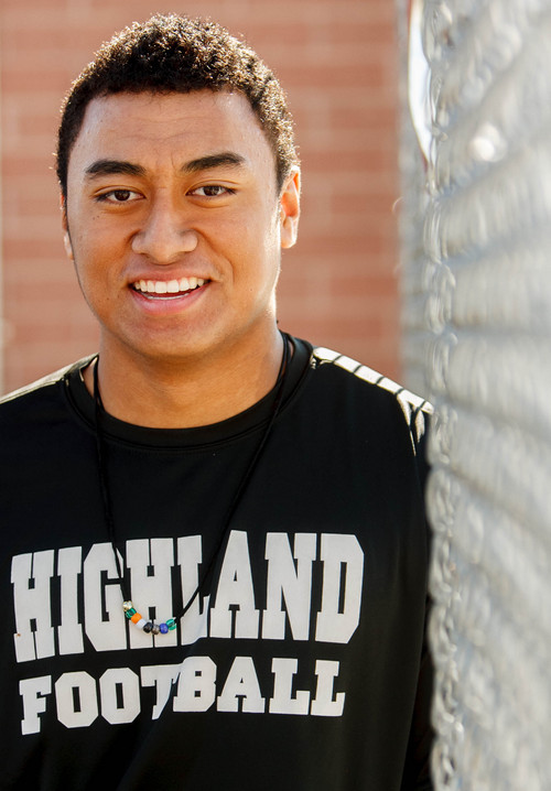Trent Nelson  |  The Salt Lake Tribune
Highland defensive lineman Pita Tonga, at Highland High School in Salt Lake City, Friday October 18, 2013.