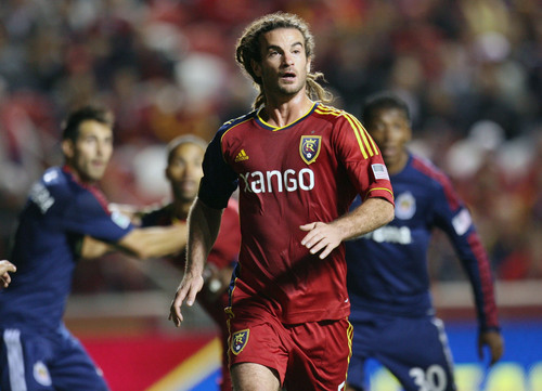 Steve Griffin  |  The Salt Lake Tribune


RSL midfielder Kyle Beckerman looks for the ball during first half action in the Real Salt Lake versus Chivas USA soccer match at Rio TInto Stadium in Sandy, Utah Wednesday, October 23, 2013.