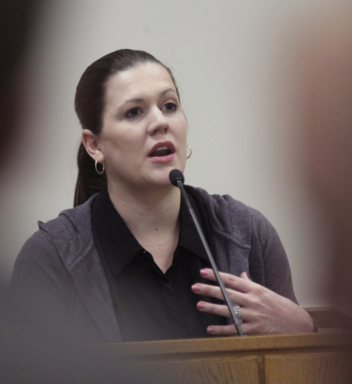 Al Hartmann  |  The Salt Lake Tribune
Alexis Sommers, daughter of Martin MacNeill, testifies in his murder trial in 4th District Court in Provo, Utah, October 24, 2013.