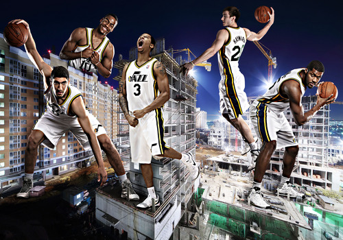 Photo illustration by Francisco Kjolseth  |  The Salt Lake Tribune
The Utah Jazz are looking to rebuild with young players Enes Kanter, Alec Burks, Trey Burk, Gordon Hayward and Derrick Favors, from left, 
Photo illustration by Francisco Kjolseth