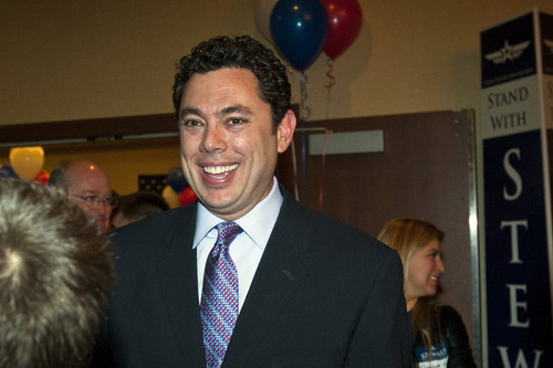 Chris Detrick  |  Tribune file photo
Rep. Jason Chaffetz talks with supporters during the Republican Election Night Party in November 2012. He is backing Sen. Lindsay Graham in a bid to block congressional approval of nominations by Pres. Barak Obama.