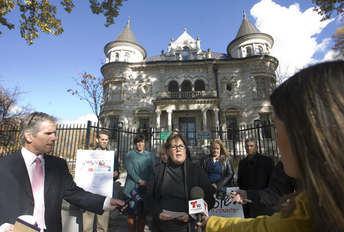 Rick Egan  | The Salt Lake Tribune 

Maryann Martindale, executive director, Alliance for a Better UTAH, talks about a possible Medicaid expansion during a press conference in front of the Governor's Mansion, Friday, November 1, 2013.