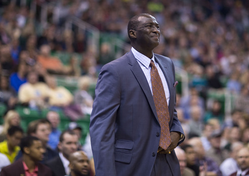 Lennie Mahler  |  The Salt Lake Tribune
Utah Jazz coach Tyrone Corbin reacts to a foul call in the first half of a game against the Houston Rockets on Saturday, Nov. 2, 2013, at EnergySolutions Arena in Salt Lake City.