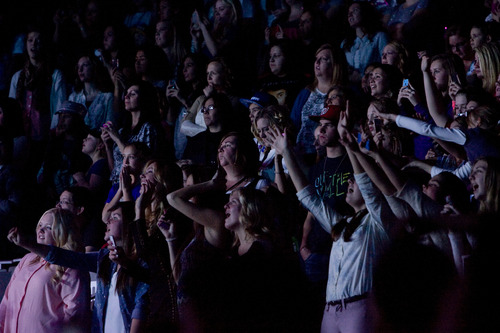 Kim Raff  | The Salt Lake Tribune
Fans go wild at the Justin Bieber concert at EnergySolutions Arena in Salt Lake City on January 5, 2013.