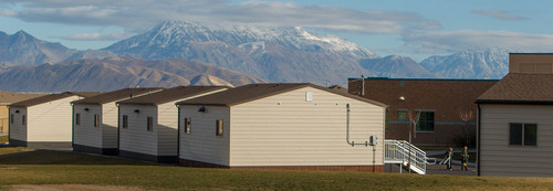 Trent Nelson  |  The Salt Lake Tribune
Butterfield Canyon Elementary in Herriman has 14 portable classrooms. Jordan School District voters on Tuesday rejected a $495 million bond that would have eased overcrowding. Wednesday November 6, 2013.