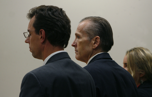 Scott Sommerdorf   |  The Salt Lake Tribune
Martin McNeill, listens as the guilty verdict was read on the count of murder. He was also found guilty of obstruction of justice early Saturday morning, November 9, 2013. McNeill is flanked by his attorneys, Randy Spencer, left, and Susanne Gustin.