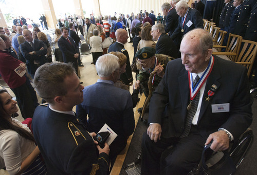 Steve Griffin  |  The Salt Lake Tribune


Veterans honored during Veterans Day Celebration at the University of Utah in Salt Lake City Monday, November 11, 2013.