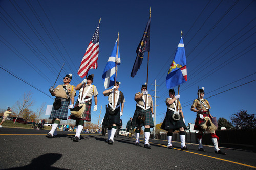 Francisco Kjolseth  |  The Salt Lake Tribune
The Scottish American Military Society makes its way down 2700 West for the Taylorsville Veterans Parade on Monday, Nov. 11, 2013, as part of Veterans Day observances around the state.