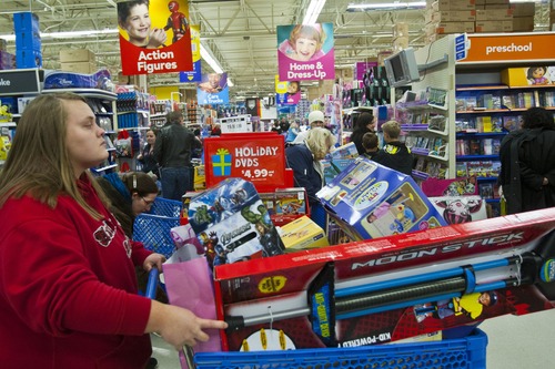 Chris Detrick  |  Tribune file photo
People shop at Toys"R"Us in Murray on Thanksgiving Day 2012.