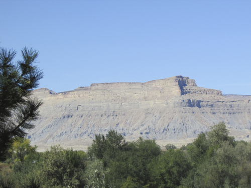 Tom Wharton | The Salt Lake Tribune
View of the Book Cliffs from the outdoor porch at the John Wesley Powell Museum in Green River.